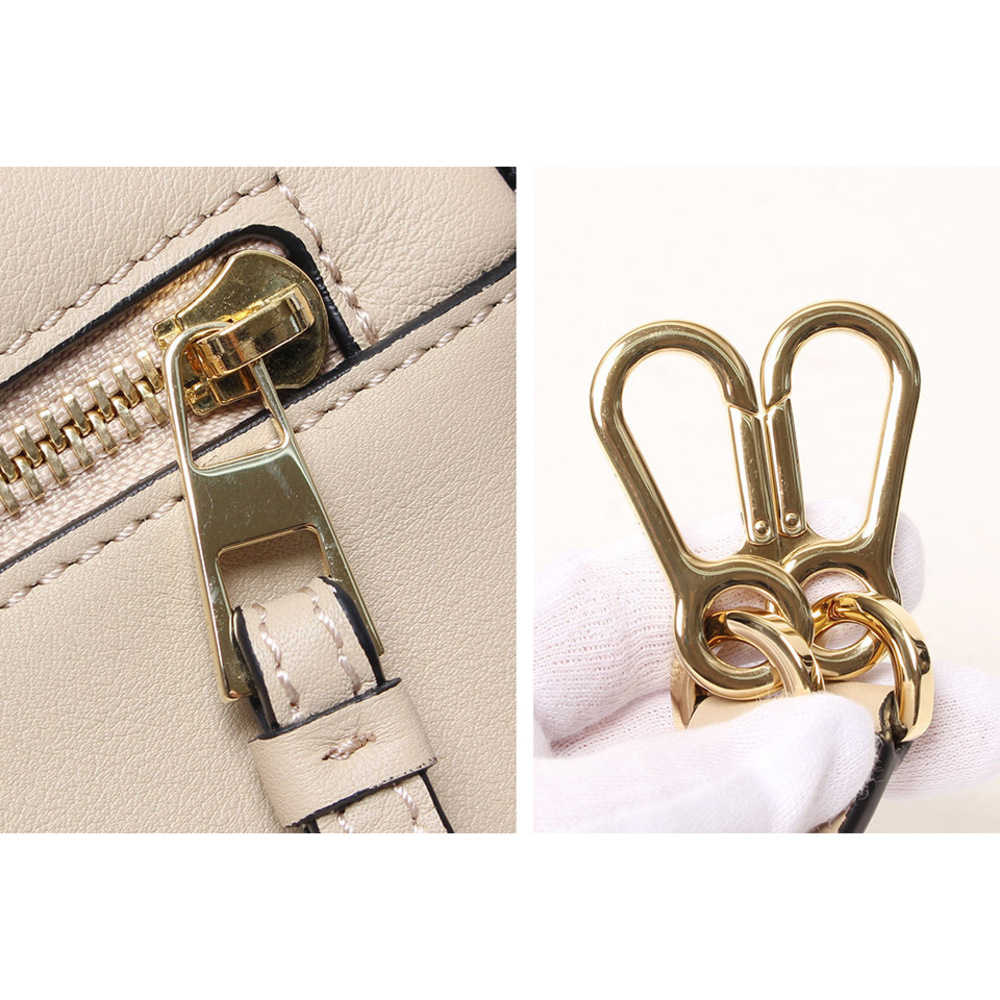 Loewe Puzzle Bag Small Shoulder Bag Leather Tricolor Beige White Brown - Picture 4 of 6